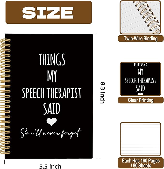 CUANFDDSF Speech Therapy Gifts Notebook, Mental Health Therapy Journal Notebooks for Women, SLP Speech Language Pathologist Gifts,Writing Pads, Mental Health Hardcover Spiral Notebook 5.5x8.3 Inch