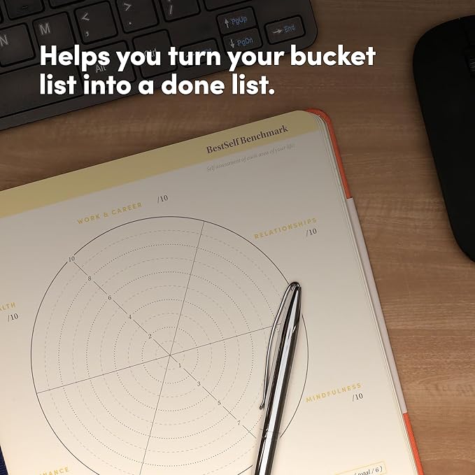 BestSelf Self Planner โ 6-Month Undated Life Planner for Goal Setting, Time Management & Productivity โ 7"x10" Navy Notebook