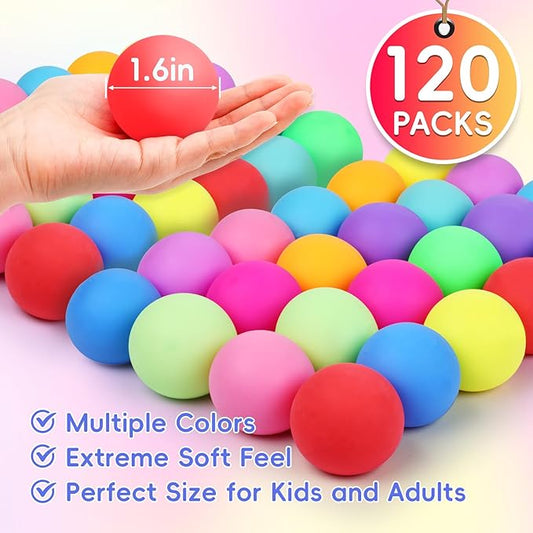 120 Pack Stress Balls, Slow Rising Stress Balls for Kids Adults, Stretchy Fidget Ball for Stress Relief, Hand Therapy Sensory Squishy Ball, Classroom Prize Box Party Favors