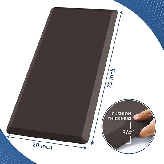 KitchenClouds Kitchen Mat Cushioned Anti Fatigue Rug 24"x70" Waterproof, Non Slip, Standing and Comfort Desk/Floor Mats for House Sink Office (Chocolate)