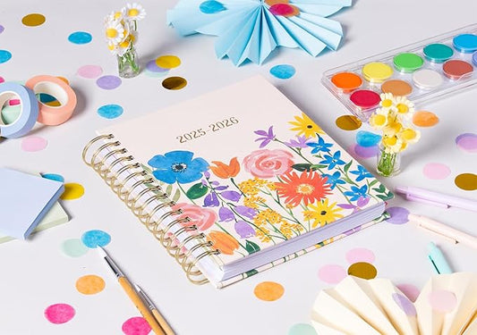 2025-2026 Eccolo Spiral Agenda Planner, Live Garden, Weekly & Monthly Pages, 18 Months, Sticker Sheets, Inspirational Quotes (7.75 x 8.75, July 2025 - Dec 2026)