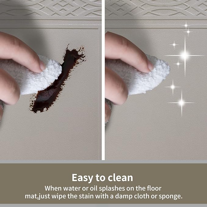 20 x 42 Inch Extra Support Anti Fatigue Comfort Kitchen Mat, Waterproof Long Kitchen Runner, Non-Slip Standing Desk Mat, Commercial Pads for Offices, Home, Garages (Bordeaux Cabblestone, 20'' x 42'')