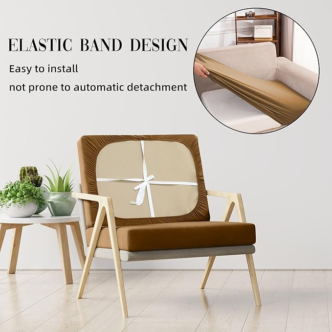 14Pcs Patio Cushion Covers Waterproof, Cushion Covers, Stretch Outdoor Couch Covers, Patio Couch Slipcovers, Patio Cushion Covers Replacement, Outdoor Chair Cushion Covers(Camel)