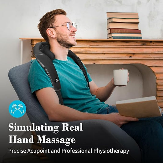 Shiatsu Neck Massager with Heat - Ideal Gifts for Her,Him,4D Cordless Deep Tissue Kneading Massage for Pain Relief,Rechargeable Massage for Neck,Shoulder,Traps and Back