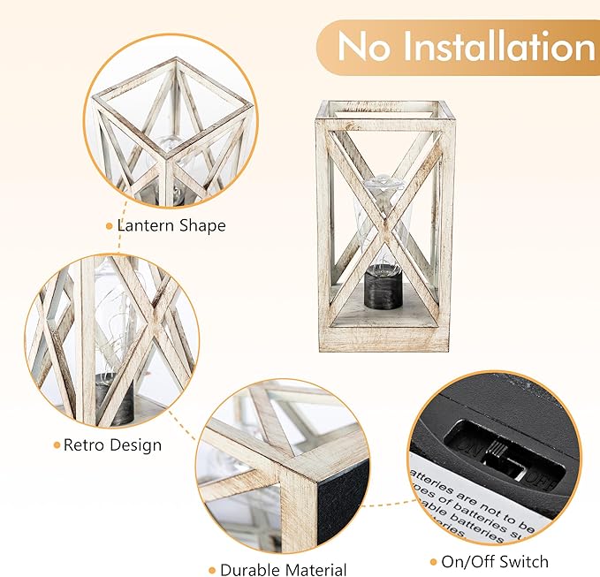 WINGBO 2 Pack Retro Battery Powered Table Lamps, Battery Operated Cordless Lamp Set, Portable Nightlight Decorative Light for Living Room Dining Room Bedroom Entryway Patio Backyard, White Finish