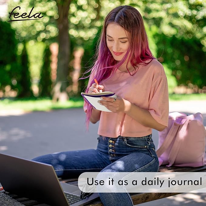 feela 36 Pack Soft Cover Journal Bulk, Lined Blank Travel Journal for Women Men Writing, Notebooks College Ruled for Work, Note Taking Notebook School Business Supplies, 8.2” x 5.5”, A5, Dark Purple