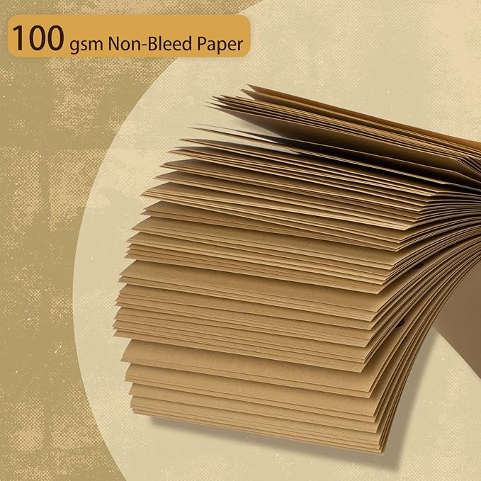 A5 Refill Paper, Planner Inserts for A5 Binder Budget Planner Journals Notebook, 6 Ring Loose Leaf Lined Paper with Binder Dividers, 240 Pages (A5, Light Brown Paper)