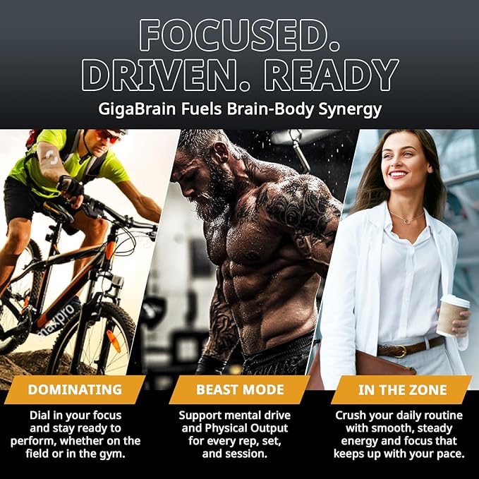 Granite Nutrition GigaBrain Nootropic Energy Powder – Cereboost, Alpha-GPC & ElevATP – Cognitive Focus Supplement for Sustained Energy & Performance – White Peach, 30 Servings