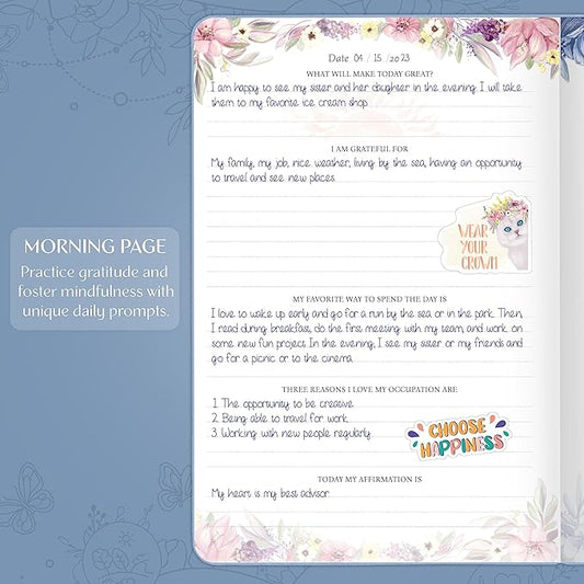 Legend Gratitude Journal – Guided Daily Journal to Foster Positivity & Happiness – Grateful Notebook to Write In – Inspirational Affirmation & Thankful Notebook – Hardcover (Periwinkle)