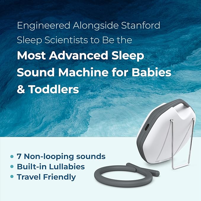 Adaptive Sound Technologies LectroFan Alpha Portable Sleep Sound Machine - Rechargeable White Noise Machine for Crib, Stroller, Car Seat & More - 7 Non-Looping Sounds - for Travel, Bedroom, Nursery