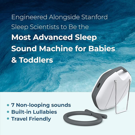 Adaptive Sound Technologies LectroFan Alpha Portable Sleep Sound Machine - Rechargeable White Noise Machine for Crib, Stroller, Car Seat & More - 7 Non-Looping Sounds - for Travel, Bedroom, Nursery