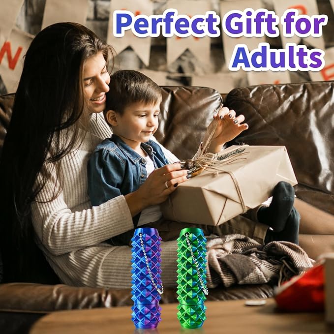 2 Pcs Pain Fidget Toys for Adults, 3D Printed Rotating Spiky Grippie Sensory Stress Relief Toys, Novelty Gifts for Friends Family