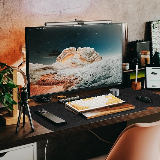 Large Felt Desk Protective Pad, 80X40cm/32''X16'' Non-Slip Felt Desk Mat Extended Gaming Mouse Pad Large Desk Pad Protector for Keyboard, Computer, Mouse, Laptop (Dark Grey)