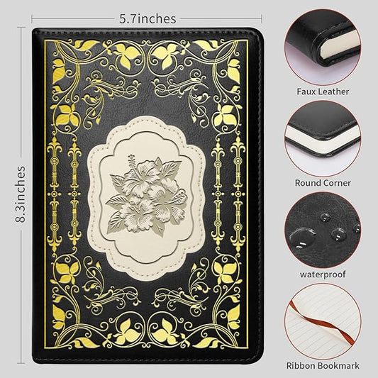 Hibiscus Gift Hibiscus Writing Journal Notebook Hibiscus Flower Gift Hawaiian Flowers A5 Travel Notebook Flower Fan Gift (hibiscus-Black)
