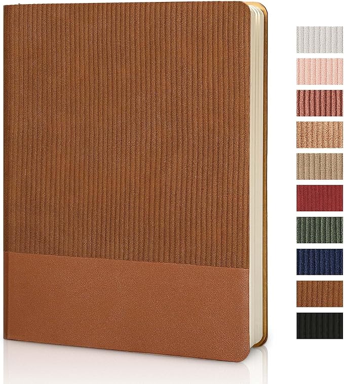 Lined Journal Notebook for Work College Ruled Note Book 7.2"x9.6" B5 PU Leather Daily Journaling 160 Pages for Women Men Writing Home School Supplies Business (B5 Lined 160pages, 10-Brown)