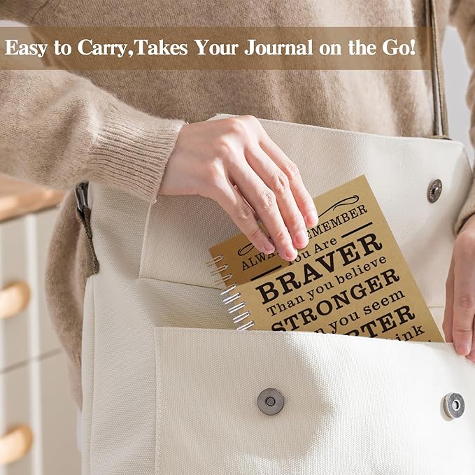 4Pcs A5 Spiral Notebook,Inspirational Journal,Motivational Journal for Women Men,100 Pages Lined Spiral Journal Notebook College Ruled Daily Diary for School,Travel,Business,Work (4Pcs Always-Brown)