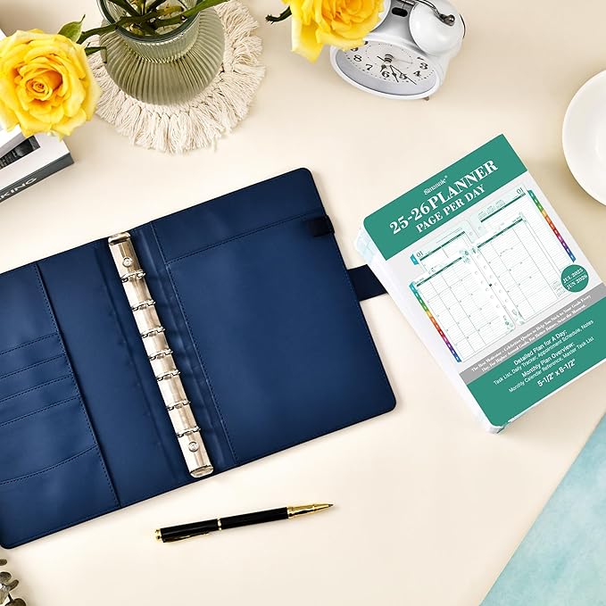 2025-2026 Planner Refills – Planner Refills 2025-2026, Jul.2025 - Jun.2026, 2 Pages Per Day Daily & Monthly Planner, 5.5" x 8.4", Daily Tracker