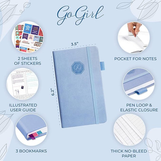 GoGirl Planner and Organizer for Women – Pocket Weekly Planner, Goals Journal & Agenda for Time Management & Productivity. Undated (Light Blue)