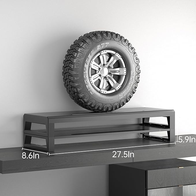 2-Tier Metal Computer monitor stand Laptop Desk Shelf & Monitor Riser ,27.55 inches long desk riser ,22W charging power, 2 USB 3.0 ports, and 1 USB 2.0 port Monitors/PC/Laptop/Computer Space Saver Organizer(USB Hub Fast Charging Version, Two-layer 700mm)