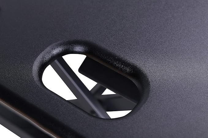 Rocelco 46" Height Adjustable Standing Desk Converter - Desktop AC USB Charger - Sit Stand Up Triple Monitor Riser - Tall Computer Workstation - Retractable Keyboard Tray - Black (R DADRB-46-ACUSB)