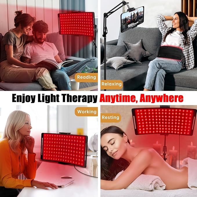 Red Light Therapy for Face and Body, 10-in-1 Multifunction Red Light Therapy Lamp with Stand, 660nm Red Light & 850nm Near Infrared Light Therapy Device with Red Light Therapy Belt and Stand