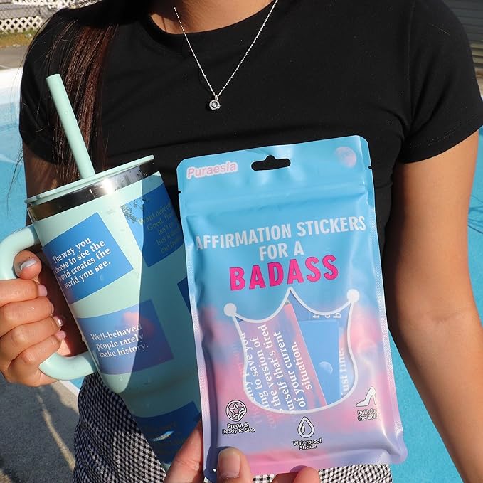 205Pcs Badass Affirmation Stickers for Adults - Pack Daily Motivational and Inspirational Affirmations for Gifts for Women, Best Friend, and Self Care for Laptop Water Bottle Scrapbooking Journals