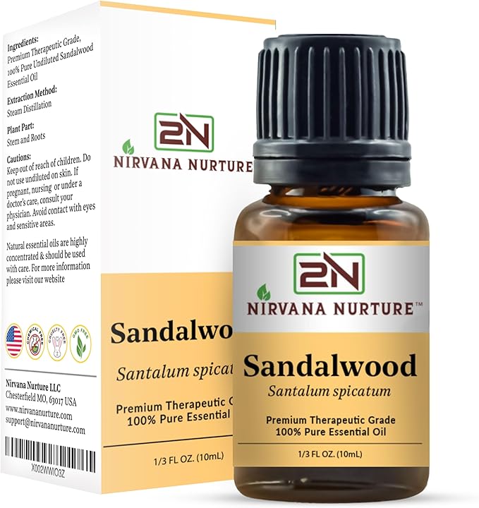 Sandalwood Essential Oil 100% Pure Premium Therapeutic Grade, Undiluted - Aromatherapy Diffuser for Calm and Relaxation, Skin Care, Hair Care