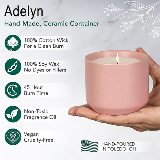 The Growing Candle, from Flame to Flower, Lilac Scented, Non-Toxic, 100% Soy Wax, Indoor Wildflower Garden, Aromatherapy Gift for Women, 8oz, 45 Hr Burn Time, Adelyn