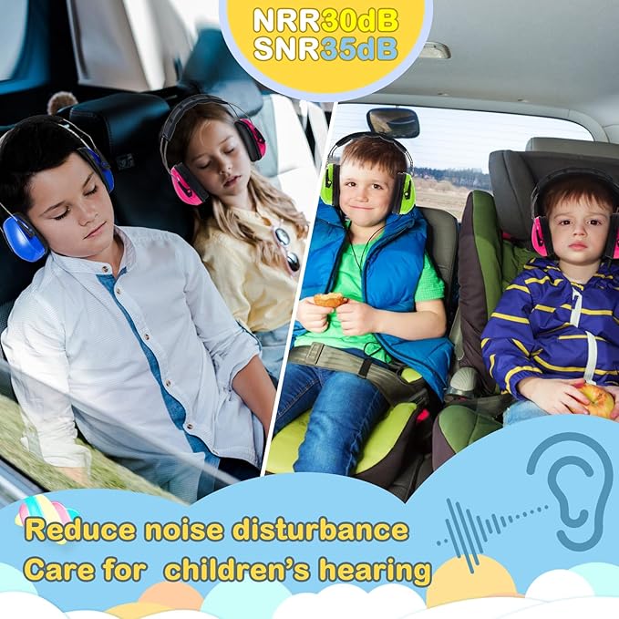 Amylove 12 Pcs Kids Ear Protection Noise Cancelling Headphones Ear Muffs Bulk 27db Adult Noise Reduction Hearing Earmuff(Universal Fit (kids & Adults),Fresh Style,Bright Color)