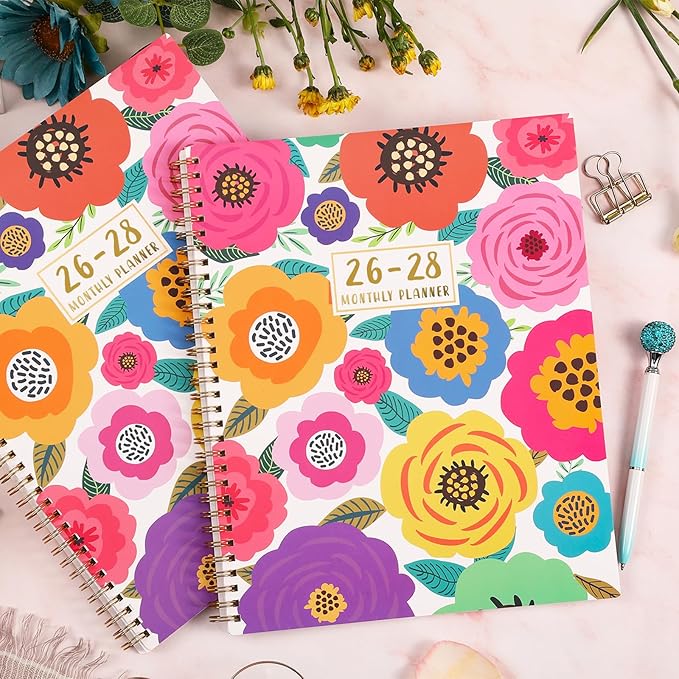 2026-2028 Monthly Planner - 3 Year Planner 2026-2028, Jan.2026 - Dec.2028, 36 Monthly Tabs, Inner Pocket - Floral