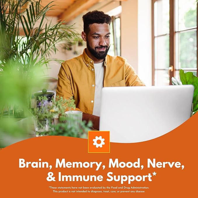 Lion’s Mane Mushroom Capsules - 100% Fruiting Body – Concentrated Organic Lion’s Mane Extracts – Nootropic Brain Health – Memory, Mood, Immune Support – 60 Vegan Capsules