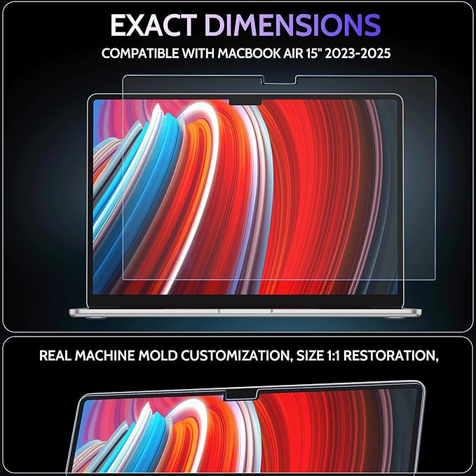 Magnetic Anti Blue Light Screen Protector for MacBook Air 15 Inch (2023-2025, M2, M3, M4), Removable Glare Filter for 15.3" Mac Laptop Computer