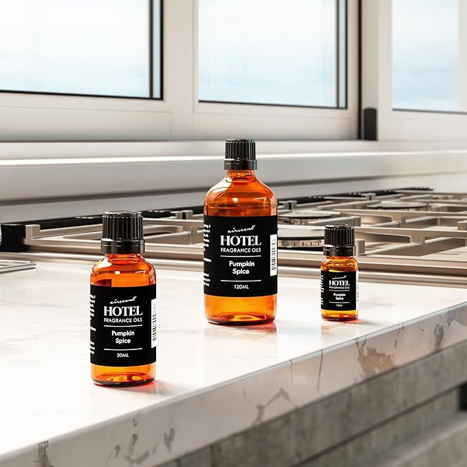 AirScent Pumpkin Spice Diffuser Oil - Pumpkin Spice Fragrance Oil Blend for Ultrasonic and Waterless Diffusers and Crafting - 500 mL, 16.9 fl oz Glass Bottle - Fall Scents