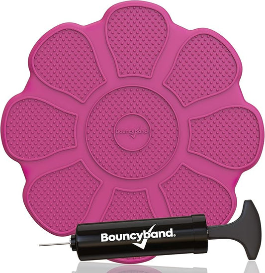 Shaped Wiggle Seats by Bouncyband – Red Flower, 13”x13”x2.2”– Inflatable Sensory Cushion for Kids, Improves Student Productivity and Focus, Comes with Easy-Inflation Pump to Customize Firmness