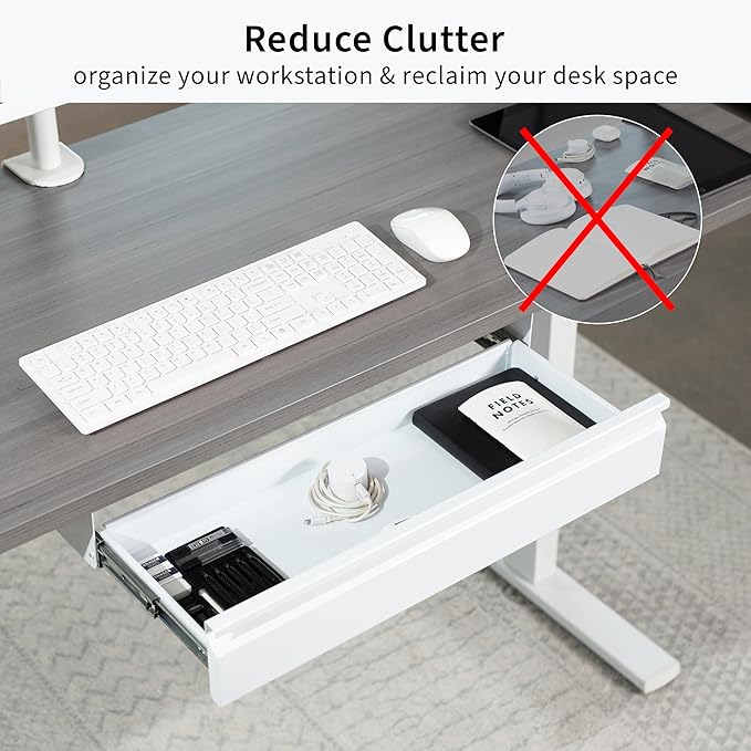 VIVO 22 inch Under Desk Slide Out Drawer Without Shell, Home Office Storage Organizer, White, DESK-AC03A-22W