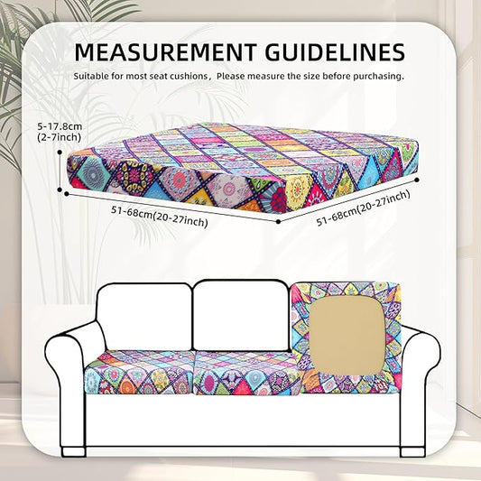 8Pcs Stretch Patio Cushion Covers,Outdoor Couch Covers Replacement,Outdoor Couch & Sofa Slipcovers,for Patio Furniture Cushion Covers,Washable Reusable Furniture Protector(Colored Glass,Cover Only)