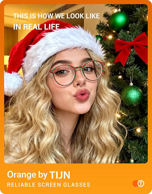 TIJN Blue Light Blocking Glasses Men Women Vintage Thick Round Rim Frame Eyeglasses