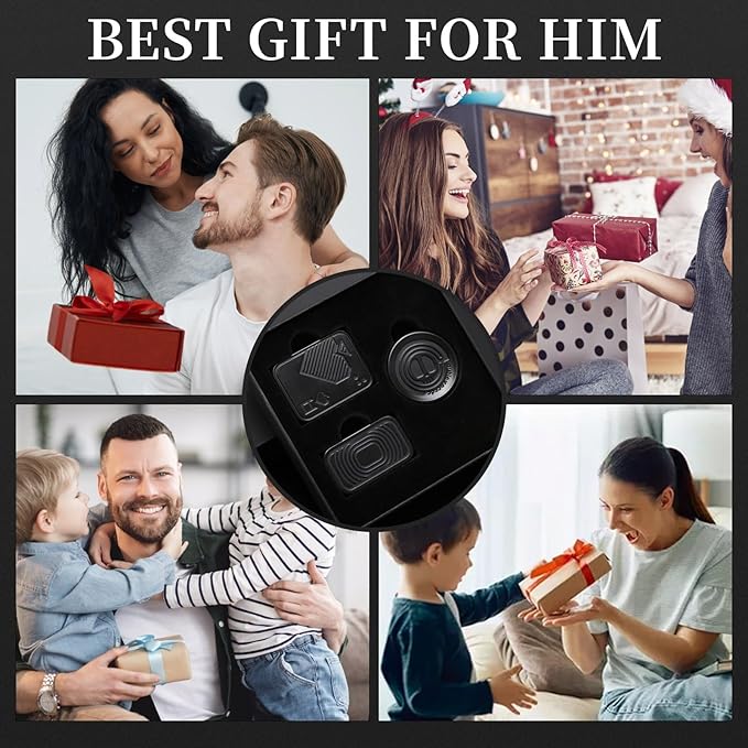 Metal Fidget Slider Gift Pack, EDC Fidget Toy for Adults, Home Office Executive Desk Toy Stress Relief Toy, Ideal Gifts for ADHD, ADD & Autism (Black)