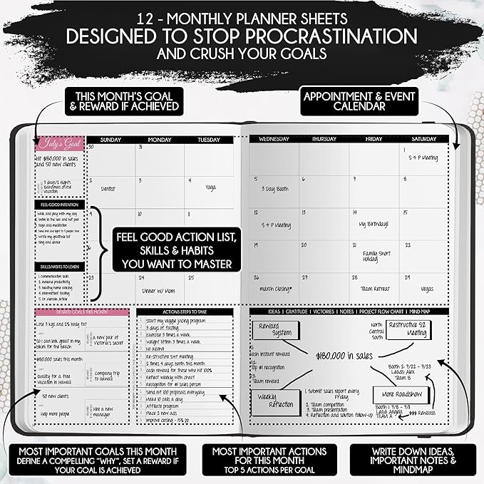 Manifestation Journal - 5 Minute Manifesting & Self Care Journal | 90-Day Undated Daily Planner for Positivity, Affirmations & Gratitude | Guided Mindfulness, Reflection | Vision Board + Stickers