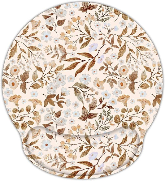 RICHEN Ergonomic Mouse Pad with Wrist Support,Non-Slip Rubber Base for Computer Laptop & Mac,Lightweight Rest for Home,Office & Travel (Sicilian Flowers)