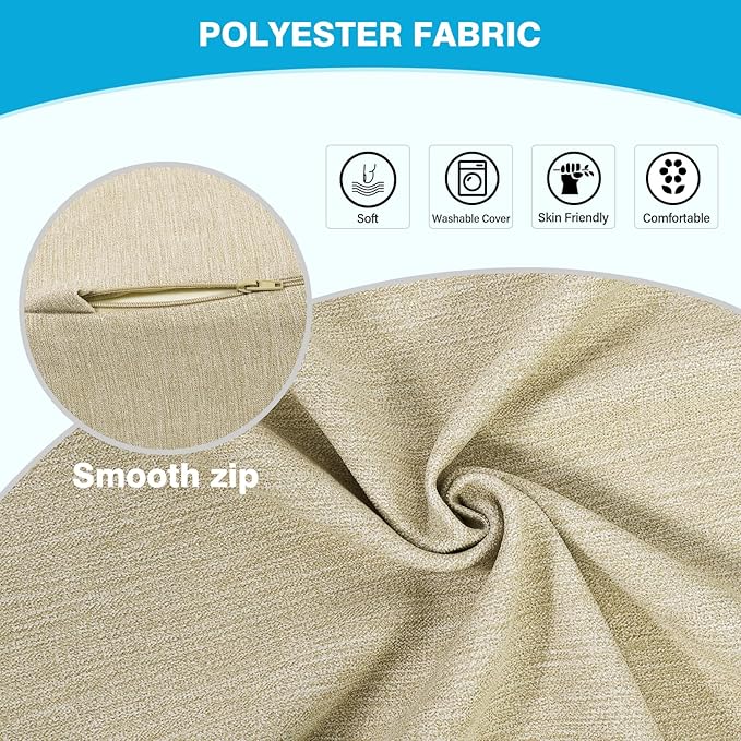 TANYOO Back Support Pillow for Recliner Dual Layer Lumbar Support Pillow with Gel Memory Foam Ergonomic Orthopedic Lumbar Cushions for Elderly Lower Back Pain Relief Washable Cover Khaki