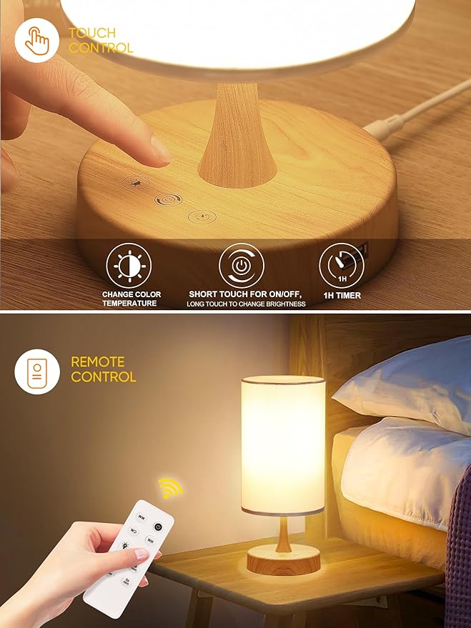 Light Therapy Lamp, 10000 Lux Daylight Lamp with 3 Color Temperatures, Adjustable Brightness, Timer & Memory Function, Sunlight Lamp with Remote Control(Grain Base White Shade)