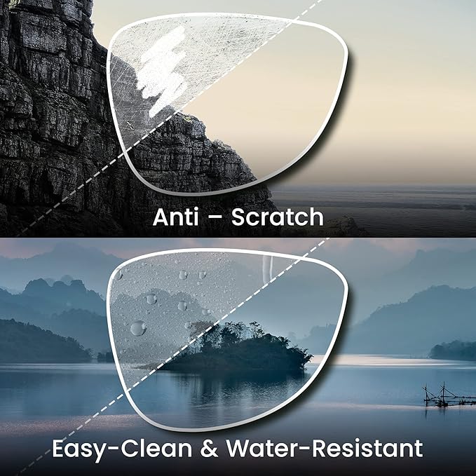 GUDVUE Oversized Blue Light Glasses, Computer Reading/Gaming/Phones Glasses, Anti Glare/UV400/Eye Strain, Large Square Frame