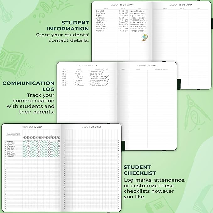 Clever Fox Teacher Planner – School Year Planner with Calendars & Lesson Plans – Book for Classroom & Homeschool Organization, A4 (Dark Green)
