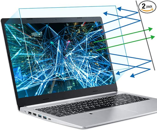 F FORITO 2-Pack 15.6 Inch Anti Blue Light Laptop Screen Protector, Eye Protection Anti Glare Matte Computer Screen Cover for 15.6" Laptop with 16:9 Aspect Ratio, Reduce Eye Strain and Touch Sensitive