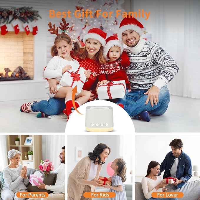 Portable White Noise Machine,Mini Sound Machine for Travel with Breathing Night Light,16 Soothing Sounds,Timer,Rechargeable Brown Noise Machines for Sleeping Adults Gift,Office Privacy,Home (Puttyi)