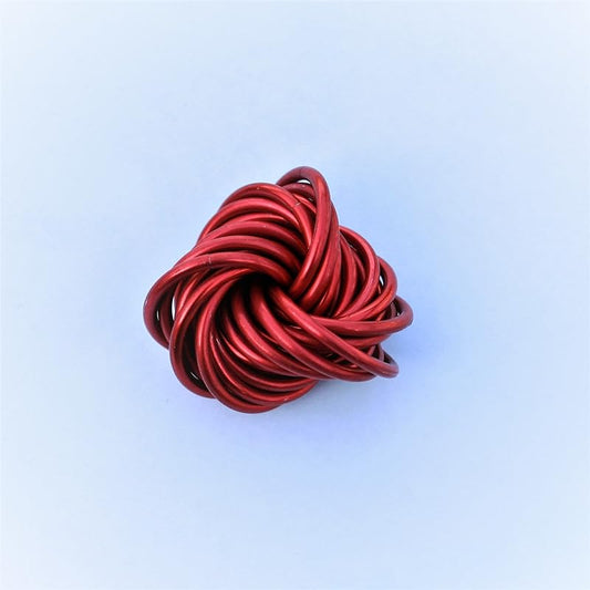 Möbii Fidget Ball (Solid Color): Quiet Mobius ADHD Anxiety Stim Stress Relief Toy Tool for Home Travel Office or Desk (Medium, Full, Ruby)