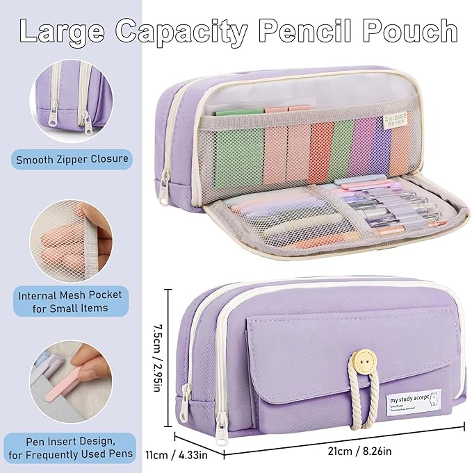 54Pcs Bible Journaling Kit with Pencil Case, Bible Highlighters and Pens with Tabs, Notebook, Bible Study Supplies Journel Essentials Accessories Tools for Women,Back to School Gift (Purple)