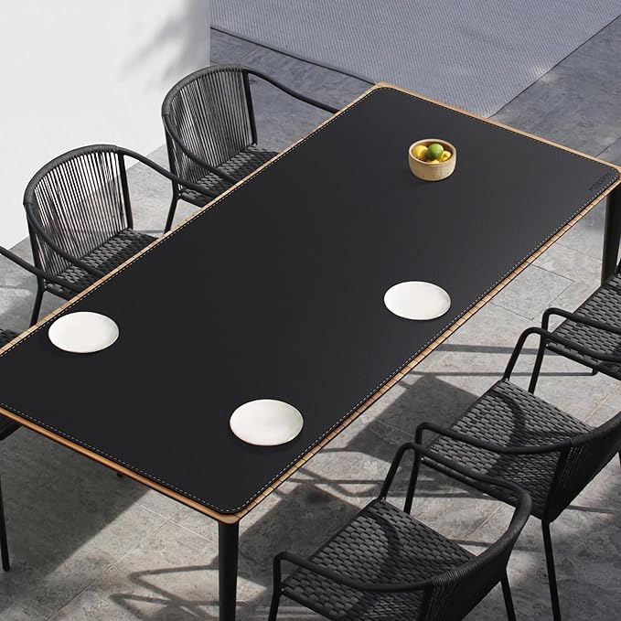 MAIDERN Leather Desk Mat Large XL, 78.7” x 40” Reversible Office Desk Pad Mat, Cork & Leather Large Mouse pad for Desk, Waterproof Computer Desk Mat for Gaming Home Office (Black)