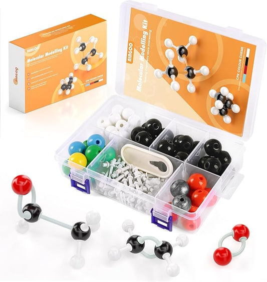 Organic Chemistry Model Kit-124 PCS,Portable Molecular Model Kit for Chemistry Classes,Atomic Element Model Set for Organic&Inorganic Learning,Supply to Students & Teachers